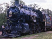 Canadian Pacific 894 (a D10g-class 4-6-0 built in 1911) is shown on display with a CP snowplow near Riverside Park in Preston, Ontario in 1961. It was donated in 1964 to the Doon Pioneer Village (Waterloo Regional Museum) in Kitchener, where it resides today (for a Bruce Lowe photo of it being delivered, see <a href=http://www.railpictures.ca/?attachment_id=43058><b>here</b></a>). 