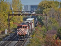 On this appalling day, lets warm up and think, spring is only a few months away! CN 4608 passes under the bridge just before passing Guelph Line. Im happy these few signals have remained intact on this section of the Halton. I can only think of three? That are up and only one is really shootable, unless you go out on a dreary day and catch an EB. 