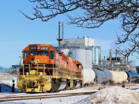 While definitely not the variety we once had from the OSR while working Guelph, the new GEXR/Guelph Junction Railway only rosters 3 units. At least a slug set is a bit different than the regular "Geeps" running around elsewhere. The last time I photographed a train working this industry it was the OSR with a pair of GP9U's, so a bit of a difference today. It was nice seeing CN working the north spur right after I took this shot. It is nice seeing Guelph still somewhat busy these days.