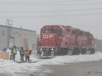 CP T14 seen sitting just South of Norseman Street on a very snowy February afternoon.