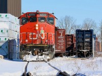 It is hard to believe that Brantford was one of the most industrialized cities in Canada, served by three railways. Back in those days you couldn't even count all of the rail served industries on two hands, today you barely need one hand. Of the three railroads only one remains today, and the four lines that that ran through town are now down to two. CN today is the sole survivor and typically one set of four axle power does all of the cities switching. When needed the local heads down the Hagersville subdivision as far as Cainsville to serve a pair of industries, typically the job has one unit on either end of the train as there is no run around track. Rembos lumber is the last local Customer, and this day GP38 4770 headed to the industry to lift two cuts of empty lumber cars before dropping it's loads and then heading back to the main yard. 