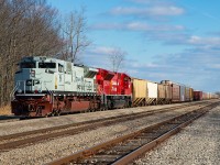 CP 7022 on point for 247 as they work Welland Yard on a fortunate day to have no racks on the CASO (track in the foreground).