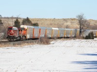 BNSF 5463 trails as Sunday's 241 does its best imitation of 147....all auto racks as it runs out the last 6 miles to a lift and setoff at Wolverton