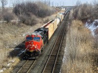 Do all good things have to come to an end? About 2 weeks ago, I got word that CN was looking to abolish CN A435 (Toronto to London). With that information, I decided to go for it on the last Saturday it was supposedly running. CN 435 has had a very interesting history, originally running Toronto-Windsor. Of course, for a long time, it went east out of Toronto and took the Bala and Oakville subs to Aldershot. This ended in 2012 and it was routed along the Halton for the next 9 years. I have great memories of 435 "always taking the cool stuff" throughout 2018 and 2019. Now that its been 6 days since it last run (a week ago today), I think that its safer to say that it's gone for at least the short term.
And while the 435 running on Saturday was completely generic power and a shorter then normal train, it was nice to see it one more time. 