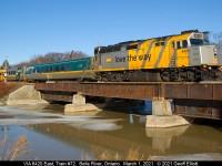 That's a wrap.....  Still not venturing too far from home until the Dr. gives me an "all good" so here is VIA F40PH-2 #6420, in it's "Love The Way" wrap, leading train #72 over Belle River for today March 1, 2020.