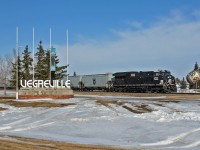 Welcome to Vegreville, Alberta; home of the Worlds Largest Pysanka Egg.  G 80650 05 has just met 411 at Vegreville, and pulls east towards a crew change at Vermillion, Alberta.  G 80650 05 is handling 106 empty grain cars bound for Gladstone, Manitoba and will traverse a majority of the Prairie North Line (PNL) to get there.