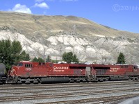 Another viewpoint of CP 8724 and 9362 traveling east at Ashcroft - CP Thompson Sub. 
