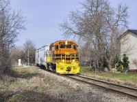 After some brief work at Arkell and a meet with the southbound 582, 583 trundles past the Lower Yard bound for Owens Corning Fiberglass, passing through St. Patrick's Ward.