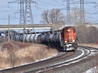 In situations where the power of L516 is just one engine, it's often that it'll just get turned around in Belleville to bring the return trip, L517, back to Toronto. After all, there's a perfectly good wye for them to use. For whatever reason that didn't happen on this particular day. Having brought 516 into Belleville the previous night, CN 5777 ended up leading 517 in reverse at track speed all the way to Toronto. Truly a sight to behold, and one reminiscent of the days when long hood forward was the norm. Just a few moments before I took this shot I heard the crew of 376, which passed me earlier, poke fun at 517's unusual setup over the radio. Something along the lines of "Lookin' good, but I think you're facing the wrong way". I couldn't help but chuckle at that once I saw 517 round the bend.