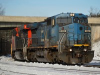 CN X106 - IC 2466 South ducks underneath highway 11 before knocking down their clear signal at Washago with an ever harder to find leading IC Dash 8-40CW on the point of 7700 ft for Montreal. 