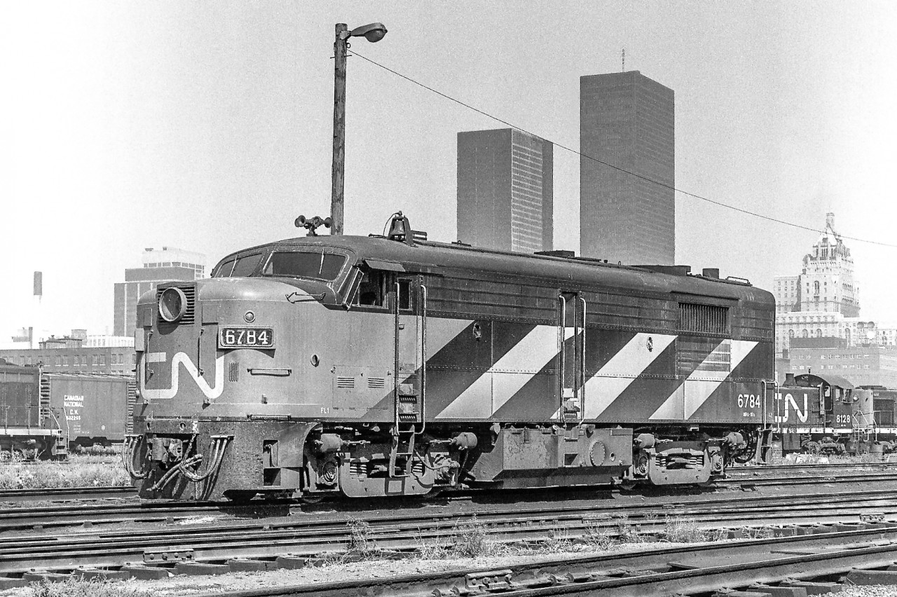 CN 6784 is at CN's Spadina engine facility in Toronto on (I think) September 13, 1969.