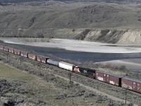 DPU 3277 traveling with CN 2800 in the lead at Basque on CPs Thompson Sub.