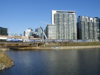 AMT 1342 pushes EXO 1202 from Mascouche past the Peel Basin. Until these trains were rerouted on CN's Montreal Sub a bit under a year ago (due to the closure of the Mount Royal tunnel), F59PH's had never operated through here.