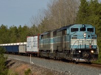 CMQ SD40-2F's 9020 and 9011 are right at home lugging a heavy GPS-16 over the MacTier sub with Sudbury freight for 246 on the head end, and a fresh load of Sudbury stone for the Hamilton sub as the tail end. 