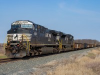 As I said in a comment on <a href="http://www.railpictures.ca/?attachment_id=44869" target="_blank">Rob's shot of a UP SD70 in Kinnear</a>, things sure have been interesting the past few months on the Hamilton Sub with the substantial increase in seasonal slab traffic this year. Been quite a few extras (2-255s, T50s, and extra yard jobs) as a result, and lots of mainline freight appearances in Aberdeen again too. Basically doing whatever they can to keep cars moving with limited space around here. The most recent example of all of this was these two NS units, which first appeared as a 2-255 from Buffalo on April 7 before running to Welland the following morning as T50 with 50 slab empties. Somehow these were reported traced as being at Wolverton despite never having left Hamilton - another oddity and head scratcher in the slab saga. They stuck around and made another appearance in Kinnear before returning to NS on Saturday's 254.