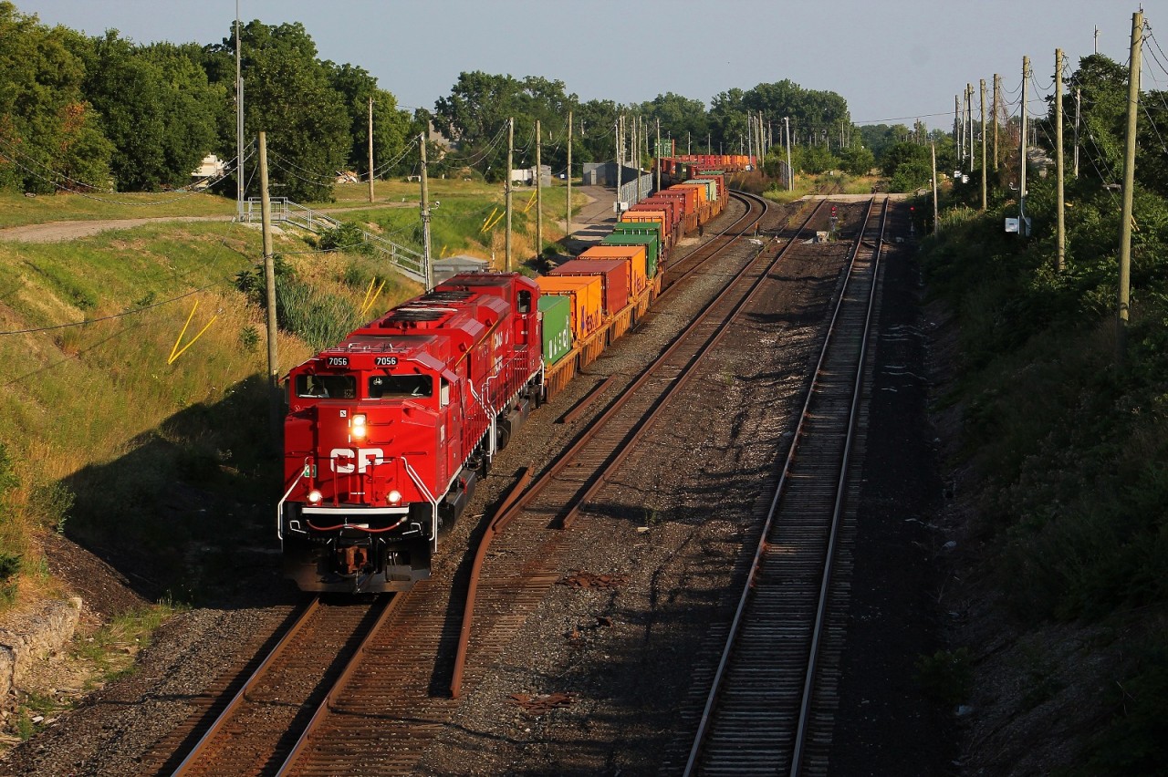 CP 235 brings a long cut of intermodal through the turnouts at College Ave as they head towards the Detroit River Rail Tunnel, and ultimately to CP's Oak Intermodal Terminal in Detroit. Last year CP removed the turnout and CN's only connection to the tunnel, signifying a definite end to any hopes of them returning service through Windsor South (the interlocking to the far right/background) and the tunnel here. It was already fairly obvious they had no intentions of doing so though.