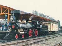 Virginia Truckee #22 was a visitor during Steam Expo 86 in Vancouver BC. The locomotive along with combine #9 came up from Carson City Nevada. The Steam Expo was well attended & there were quite a few locomotives & all types of equipment on display. The Steam Expo had a good mixture of American & Canadian steam locomotives. The site itself is a CN yard that is still in use today.