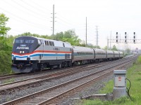 I definitely miss seeing the Amtrak trains rolling over the Oakville subdivision, but hopefully one day this will change again. After the retirement of the F40's it didn't take long to get bored of the P42's, luckily the small heritage fleet gave us something to look forward to again. Here the train Ali g with heritage P42 822 has just completed a station stop at Oakville and is now back on the move, New York City bound.
