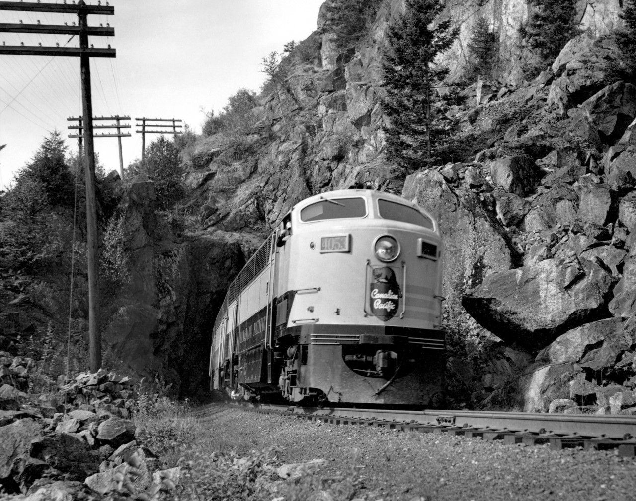 Kettle Valley train 12 with engine 4053 at Harrison tunnels, west of Aggasiz