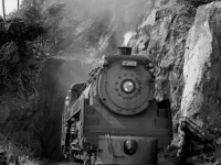 Train 2 with 2369 and 9 cars at Harrison tunnels, near Aggasiz