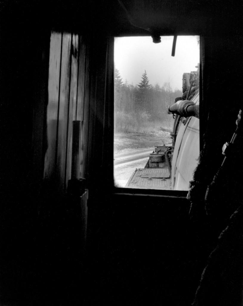 Fireman's side view from cab of 2703 at Coquitlam