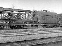 Pile driver and tender of 3629 at Coquitlam