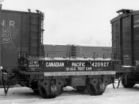 CP 420927 Scale Test car at Drake street yard, Vancouver