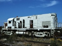 On a visit to Capreol, Ontario in August 2010, I found this unit behind the NRE shops.  The possible history of this unit is as follows: built for the Long Island Railroad in December 1963.  It was sold to Morrison Knudsen who used it on their Vermont Northern Railway, and ultimately sold to PV Commodity Limited, Calgary, AB.  Somewhere along the way, the short hood was chopped.  Any help with the confirmation of the unit's history and ultimate disposition would be appreciated.