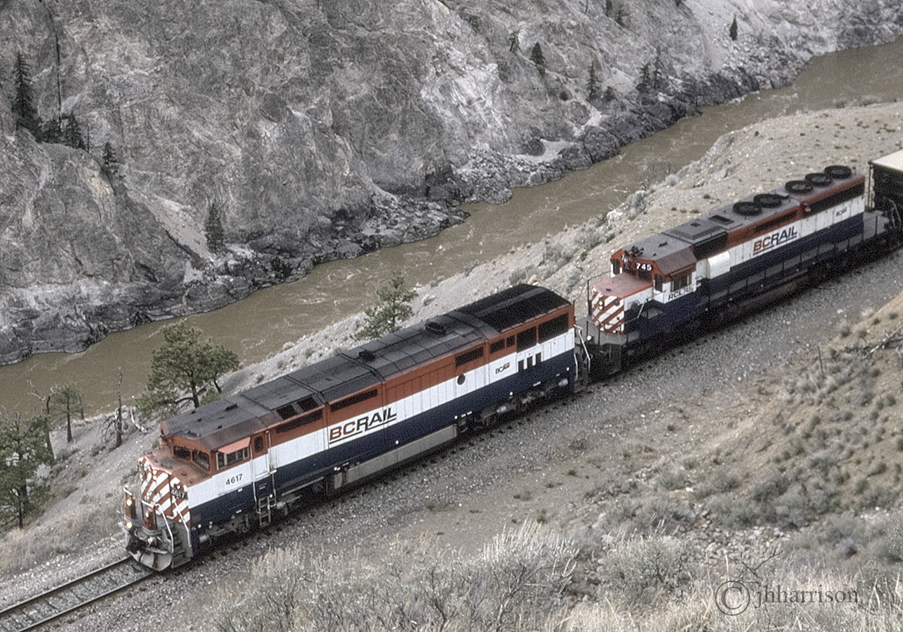 Southbound BCR 4617 and 745 at Gibbs, which is no longer listed as a station. It had been located between Glenfraser and Fountain. I found an up to date photo of 4617 shown as a trailing unit in Wisconsin on March 03, 2021.