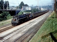 No needing to guess this location. CN 6214 charges East with one of the dozens of daily passenger trains passing through Toronto. CN 6214 was one of CN's U2g class Northerns, one number off from the famous 6214.