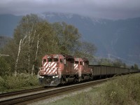 Westbound CP 5873 and 6049 at Agassiz on CPs Cascade Sub. With SD40-2s on the endangered species list now, I'm glad I was able to get so many of them. Quite sure the 5873 was sold for scrap in 2017 ... but I've seen a more recent shot of the 6049 taken in Calgary in September of 2019.  