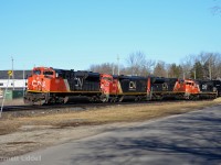 CN 395 pulls through Paris on this wonderful March afternoon. Motive power on today's train is CN SD70M-2 8825, BCOL Dash 8-40CM 4618, CN SD70M-2 8003 & GTW SD40-3 5934.