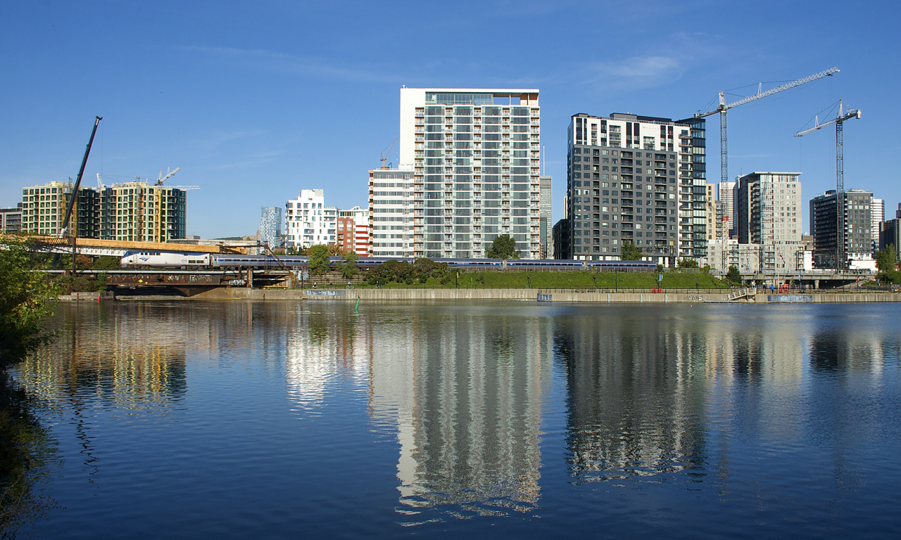 AMTK 109 pushes the usual consist of 5 Amfleet cars towards Central Station a bit over an hour from the Adirondack's departure time. I believe this is the last time I shot an Amtrak train; this train has not run in over a year. With Amtrak's 50th anniversary today, I thought it was appropriate to upload this shot, hopefully this train will be up and running at some point later this year.