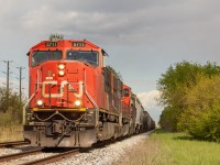 Cn 439 slowly creeps by me with a very solid power set. One of the lucky times where the clouds have just moved out of suns way for my shot. 