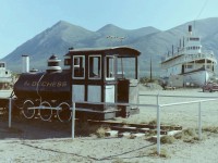 If I am correct the locomotive was perched by "Dunsmuir,Diggle,& CO and used in Wellington BC. It was originally built in 1883 as 30 inch gauge 0-6-0 and later converted to a 36 inch gauge 2-4-0 by disconnecting the first set of drive wheels which were left in place. The conversion was probably carried out in the Wellington shops prior to the WP&Y buying it in 1900. After arriving in the Yukon "The Duchess" spent her remaining years in the Carcross area. The paddle wheeler in the background is the "Tutshi" which was built by the British Navigation Co. in 1917, She was destroyed by fire in 1990. Today the area around "The Duchess" has been revamped and the remains of the "Tutshi" have been mostly left in place. The Dunsmuir era on Vancouver island is very interesting. For those unfamiliar with the location of Wellington it is located on the north side of Nanaimo BC. One thing I never did but I wanted to do was to find out many engine house's/roundhouses were built on Vancouver. Amazing what one little picture can teach you!