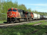 CN train A407 by Oxford Jct, NS @ 14:36, 328 Axles, CN 3175, CN 2317 on May 28th, 2021. Oxford Junction is fast becoming one of my favourite locations near where I live.