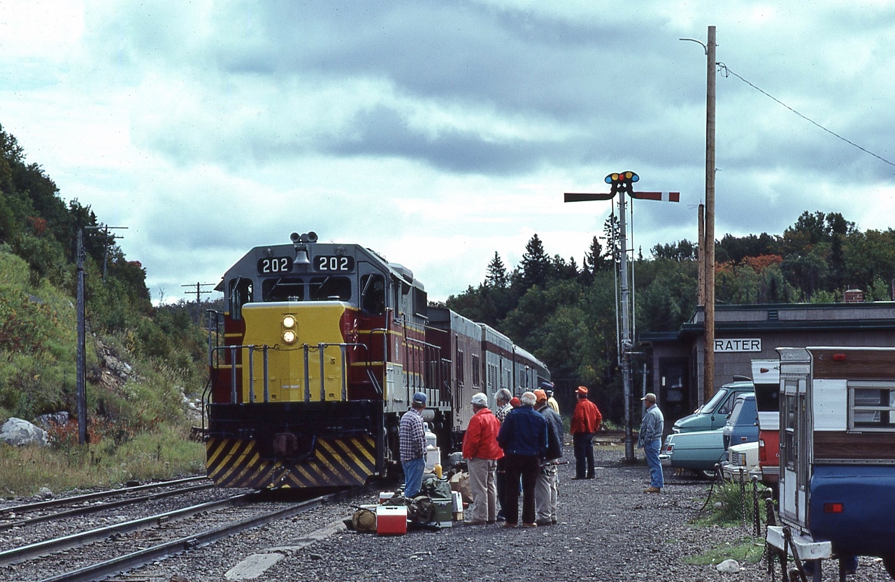 Ah, the ACR,  great memories of friendly crews and a unique operation with neat equipment and spectacular scenery....


   In a scene that will not be recreated but a train may re-appear ! 


   Once CN took over the ACR operation via the buy out of Wisconsin Central we all knew that CN really had no desire to continue the ACR tradition, to that end no trains on the south end ( Oba south) since April 2020.....but there may be hope for ACR line trains this summer, most of us have heard but for the record: 


MONTREAL, March 30, 2021 (GLOBE NEWSWIRE) — CN (TSX: CNR) (NYSE: CNI) and Watco are pleased to announce that they have reached an agreement for the sale of non-core lines and assets on the Soo subdivision (approximately 250 miles of track) that runs from Sault Ste. Marie, Ontario to Oba, Ontario and approximately 650 miles of branch lines of Wisconsin Central Ltd. in Wisconsin and Michigan. This marks the successful conclusion of the sale process that CN announced and launched in July of 2020.
In Ontario, Watco will continue freight operations as well as the Agawa Canyon Train Tour. Watco has also signed a Memorandum of Understanding with the Missanabie Cree First Nation regarding partnership opportunities for the Algoma Central Railway (ACR). 
   (source Financial Post)


   In happier times, ACR train #1 arrives at Frater, September 15, 1982 Kodachrome by S.Danko 


   more at Frater:


    southbound