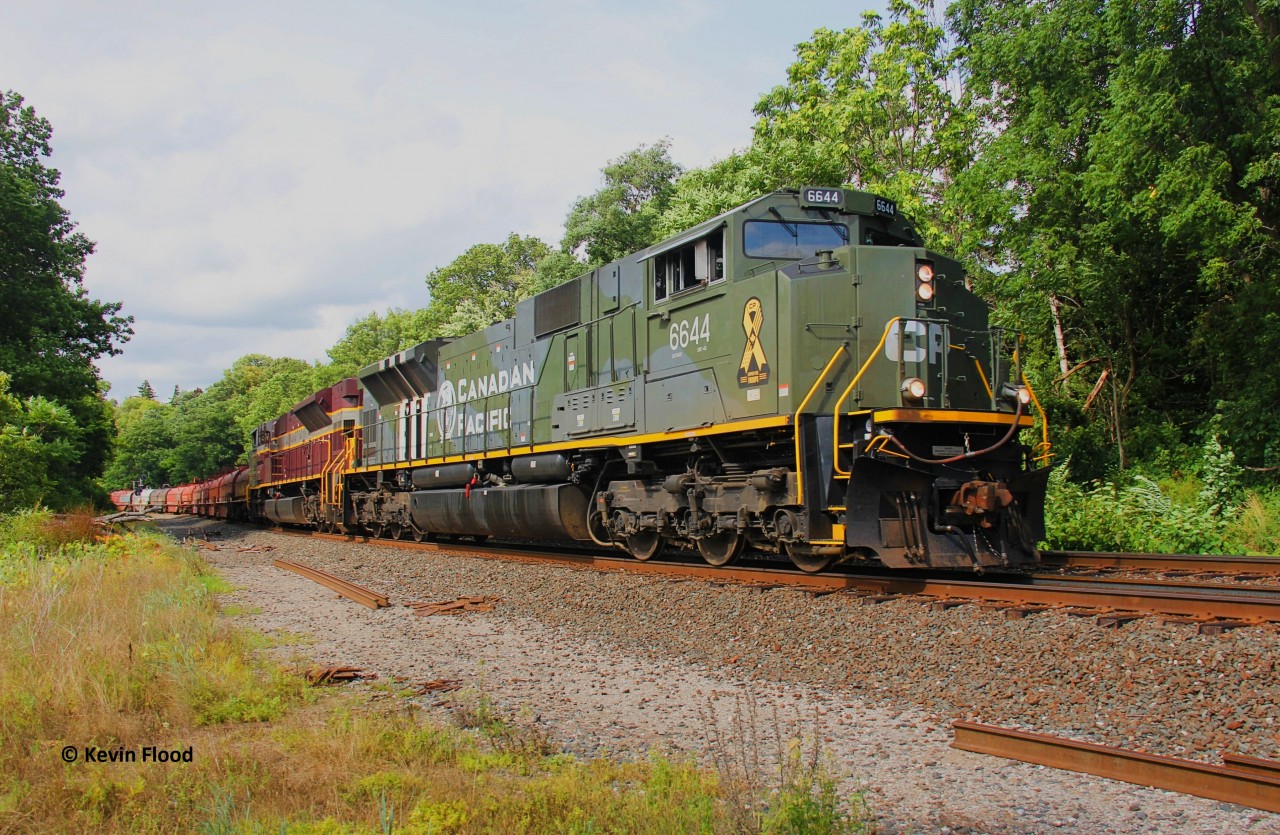 Since it is the anniversary of D-Day today, I thought I would share a shot of CP 6644 leading CP 246 into Hamilton on a sultry summer afternoon in July 2020.