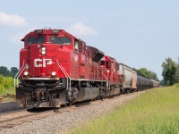 CP 247 cruises towards Concession 6 in Waterdown behind CP 7047 and CP 6239.