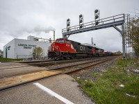 CN A402 passes the London District Energy building on Colborne St in Downtown London. 