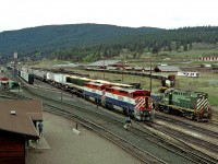 Northbound train 23 makes a crew change at South Williams Lake yard