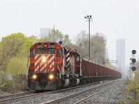 2021.05.03
CP 6013 leading GPS-25 Ballast train, CP 6013 trailing 
at Leaside (Mile 0 North Toronto Sub)
