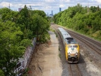 VIA 40 flies through Danforth GO with VIA P42DC 912 and 4 LRC coaches. VIAs P42DC fleet is approaching 20 years of age and with their replacement (Siemens Chargers) being built in California, I figure now is as good a time as any to shoot them in sunlight. 