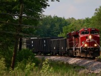 So thankful that CP over the past year has been busy clearing out a lot of the track side greenery along the Hamilton sub. opening up a lot of spots I have not been able to shoot for years. While train 254's power isn't anything to write home about, I was pretty happy with how this angle worked out. It's good to see a lot of the old telephone poles are still around as props today, decades after their purpose expired. 