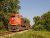 A Super late Cn 439 on the CASO with a Canada flag on the cab, a nice treat for Canada day. 439 waited in Walkerville for almost 3 hours right behind another train to wait for it to leave, making it come in some sweet light. 