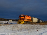 GEXR afternoon job 583 is pictured passing by the horse farm in Corhwin, under amazing lighting conditions that just didn't quit, I had the sun to the rear and dark clouds to the south the entire way. Made for quite an enjoyable chase as every stop turned out just great. RLHH 2117 was transferred to Goderich after the incident there at the end of the month in 2021.