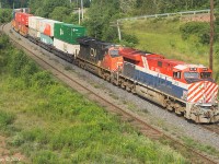 July 24th, 2021 @ 09:31, CN Z120 by Springhill junction, 578 axles, CN 3115 (BCOL heritage), CN 3075, + DPU CN 3864.