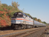 It is unfortunate I didn't put more effort into photographing Amtrak's F40's, at the time I found them a bit boring but soon found out they didn't have many years left in them. By this date the P42's were already powering most trains across the system so I did what I could to catch the remaining ones traveling into Canada. 271 was one of the units with the ditch lights cut into the nose and is seen here leaving Bayview Junction behind as the train heads into Hamilton. The Amfleet cars were very common on this run and up to the recent pandemic were still the norm, typically in a five pack.
