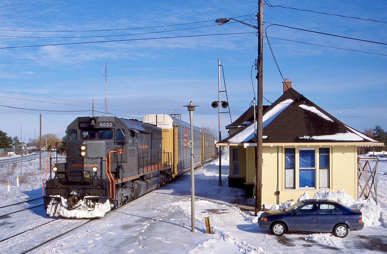 While not the most colourful paint scheme for a leased unit, the fact that these were all former CN SD40's was enough to push me to photograph as many as possible. This morning when I arrived at Oakville yard this lone SD40-3 was finishing up working the south service track, I wasn't sure if it was a small version of train 435 or just a unit left in the yard by an overnight train. After a few shots I raced to Burlington West where I found a nicely placed snow pile. It is always nice to work your car into photos from time to time to look back on, LOL. I believe the station was nearing the end of its restoration by this date only to be relocated and restored again years later. I love this station and miss getting track side photos with it.