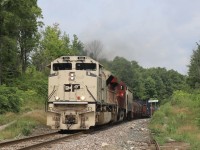 2021.08.13 CP 7021 milirary unit leading CP 246-13, at Campbellville mileboard